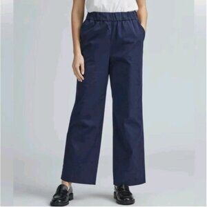 Everlane The Easy Pant Womens Sz Xs Navy Blue Organic Cotton PullOn Straight Leg